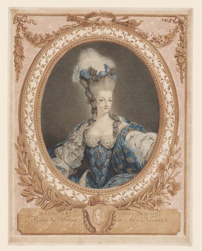 Portrett av Marie Antoinette av Jean-Baptiste Andre (after) Gautier Dagoty