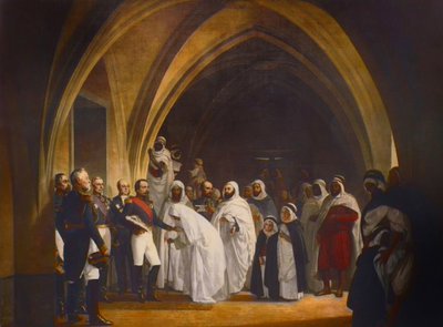 The president of republican-prince Louis Napoleon (1808-1873) frees Abd el Kader, Amboise castle, October 16 av Jean Baptiste Ange Tissier