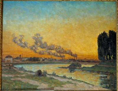 Solnedgang i Ivry Maleri av Jean Baptiste Armand Guillaumin (1841-1927) 1800-talls søn. 0,65x0,81 m Paris, muse d