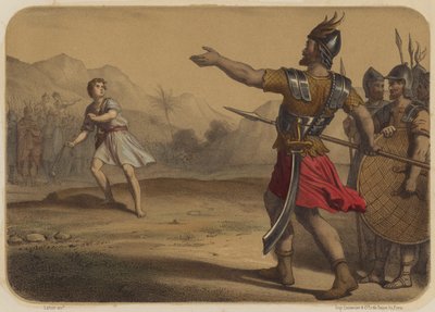 Goliat trosser David av Jean Baptiste Auguste Leloir