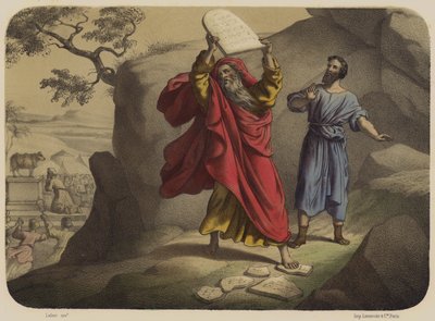 Moses bryter lovens tavler av Jean Baptiste Auguste Leloir