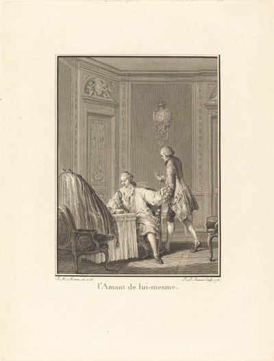 Elskeren av seg selv av Jean Baptiste Blaise Simonet after Jean Michel Moreau