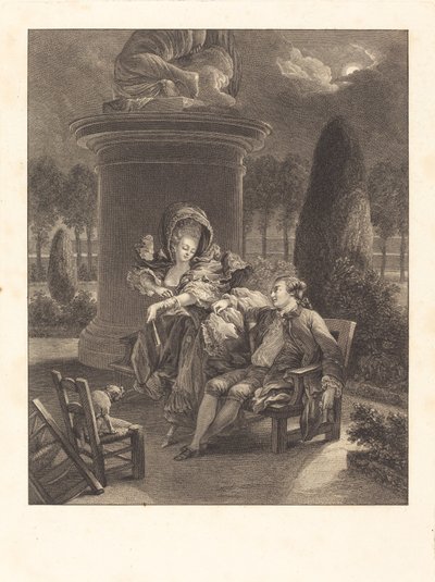 Thuileries-kvelden av Jean Baptiste Blaise Simonet after Pierre Antoine Baudouin