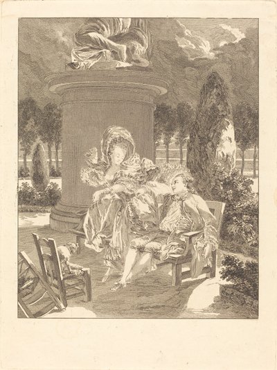 Thuileries-kvelden av Jean Baptiste Blaise Simonet after Pierre Antoine Baudouin