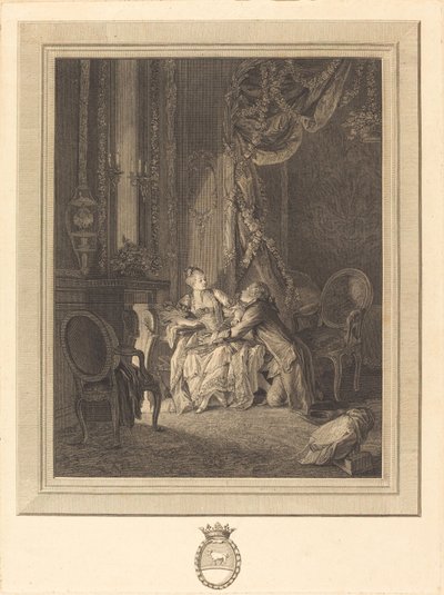 Faren for tete-a-tete av Jean Baptiste Blaise Simonet after Pierre Antoine Baudouin