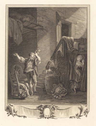 Rose og Colas av Jean Baptiste Blaise Simonet after Pierre Antoine Baudouin