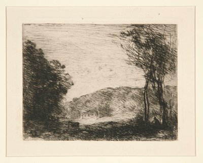 Campagne Bois?e (skogkledd landsbygd) av Jean Baptiste Camille Corot