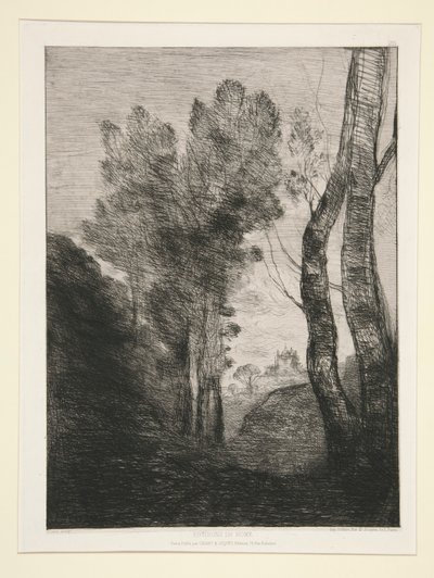 Environs de Rome (nær Roma) av Jean Baptiste Camille Corot