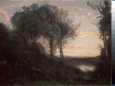 Kveld, ca. 1860 (Olje på lerret) av Jean-Baptiste-Camille Corot