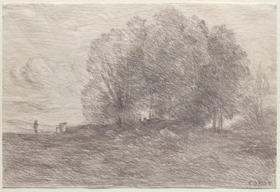 Gruppe av trær av Jean Baptiste Camille Corot