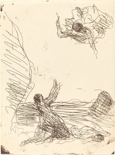 Hagar og engelen (Agar et l'ange) av Jean Baptiste Camille Corot