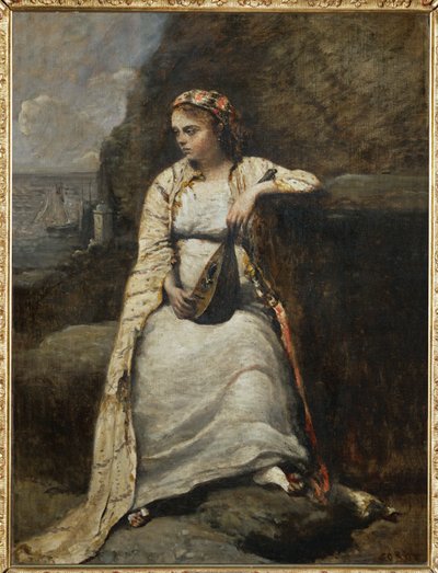 Haydee, junge Frau im griechischen Kostüm von Jean-Baptiste-Camille Corot