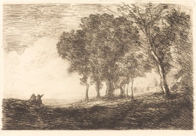 Italiensk landskap av Jean Baptiste Camille Corot