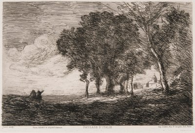 Italiensk landskap, c1865. av Jean Baptiste Camille Corot