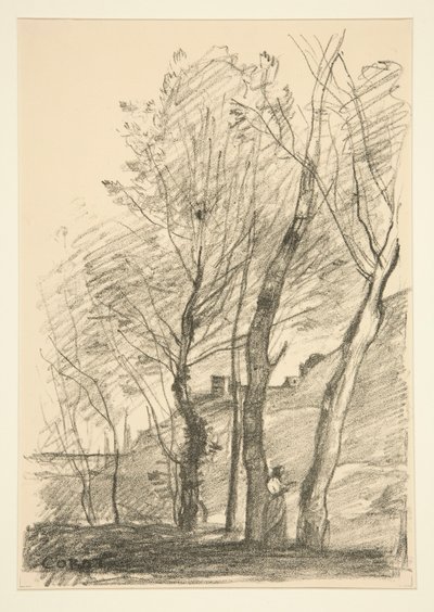 La Lecture sous les arbres (lesing under trærne) av Jean Baptiste Camille Corot