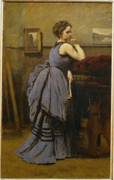 Dame in Blau von Jean-Baptiste-Camille Corot