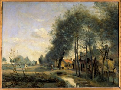 La route de Sin le Noble, nahe Douai von Jean Baptiste Camille Corot