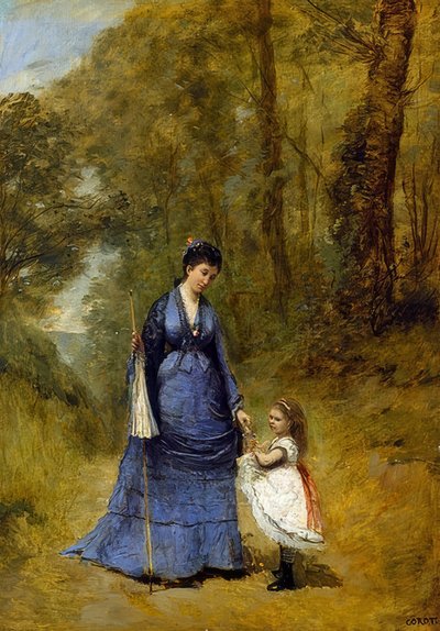 Madame Stumpf og datteren hennes. 1872 av Jean Baptiste Camille Corot