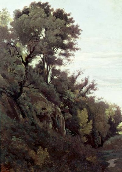 Marino - trær og steiner av Jean Baptiste Camille Corot