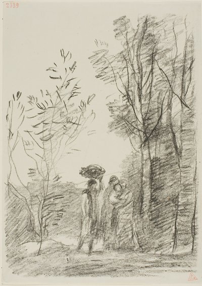 Møte i skogen av Jean Baptiste Camille Corot
