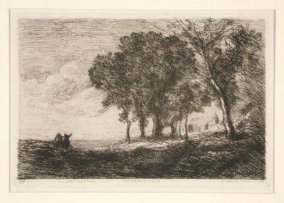 Landskap av av Jean-Baptiste-Camille Corot