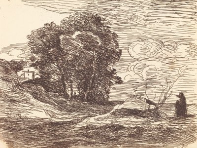 Poetens bolig La Demeure du poete, 1871. av Jean Baptiste Camille Corot