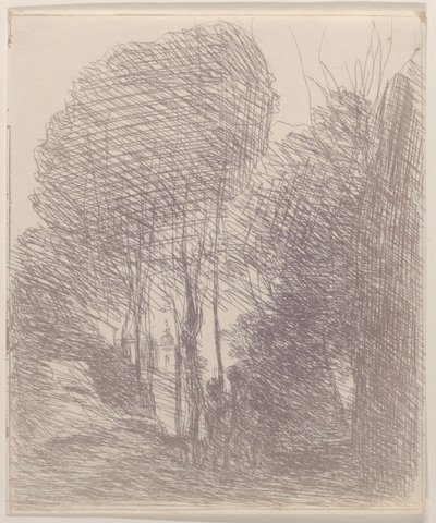Suvenir fra Villa Pamphili, 1871. av Jean Baptiste Camille Corot