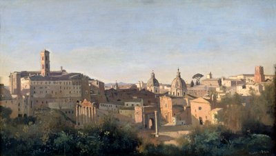 Forumet sett fra Farnese-hagene, Roma, 1826 av Jean Baptiste Camille Corot
