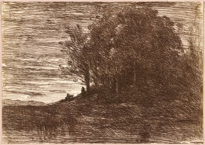 Eremittskogen, eller bredden av innsjøen Trasimene av Jean Baptiste Camille Corot