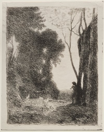Den lille hyrden av Jean Baptiste Camille Corot