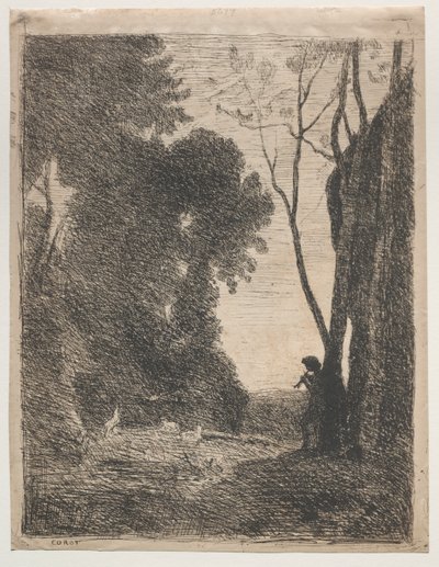 Den lille hyrden av Jean Baptiste Camille Corot