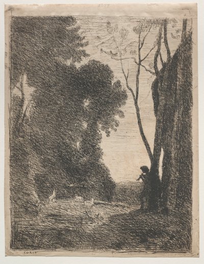 Der kleine Hirte, 1855 von Jean Baptiste Camille Corot