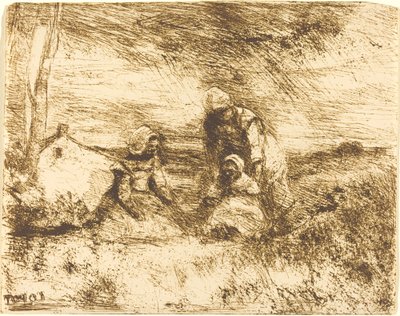 Den lille søsteren Den lille søsteren, 1854. av Jean Baptiste Camille Corot