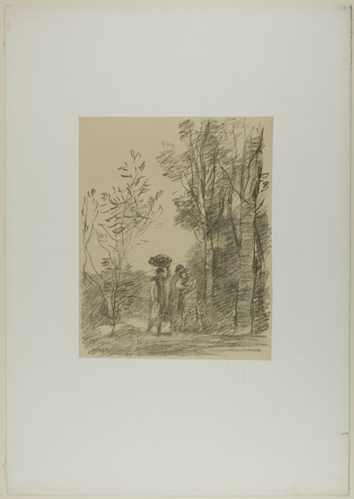 Møtet i skogen av Jean Baptiste Camille Corot