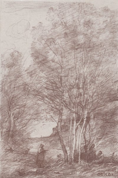 Der Rückzug der Philosophen Le Repos des philosophes, 1871 von Jean Baptiste Camille Corot