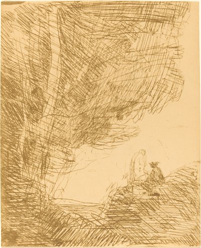 Poeten og hans muse Le Poete et la muse, 1871. av Jean Baptiste Camille Corot