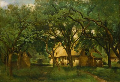 Toutain-gården i Honfleur av Jean-Baptiste-Camille Corot