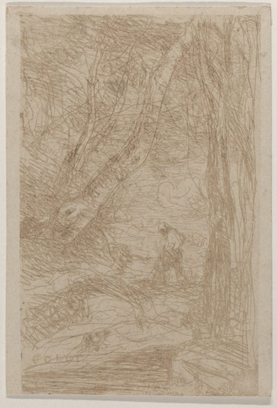 Vedhoggeren til Rembrandt Le Bucheron de Rembrandt, mai 1853. av Jean Baptiste Camille Corot