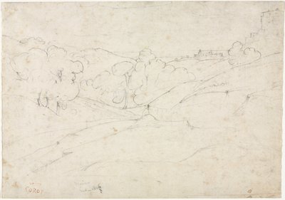 Utsikt over Marino recto, 1827. av Jean Baptiste Camille Corot