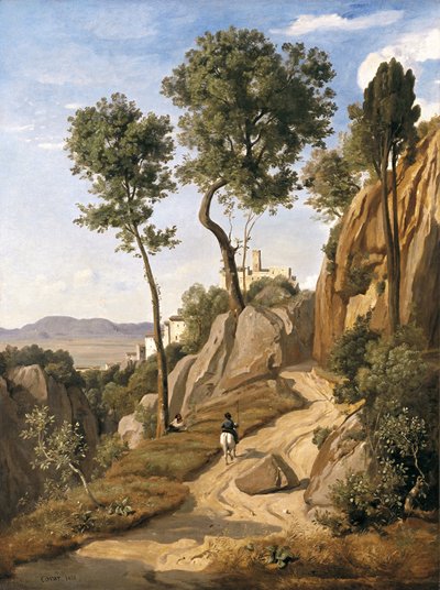 Utsikt over Volterra, 1838 av Jean Baptiste Camille Corot