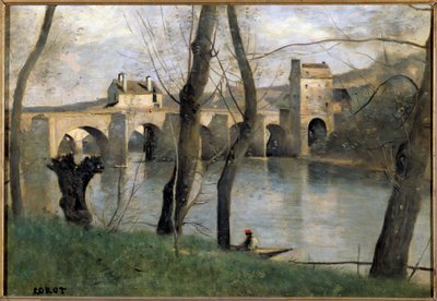 Utsikt over broen til Mantes Maleri av Camille Corot (1796-1875) Søn fra 1800-tallet. 0,38x0,55 m Paris musee du Louvre av Jean Baptiste Camille Corot