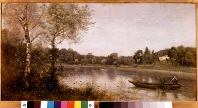 Blick auf den Teich der Stadt Avray (Ville-d