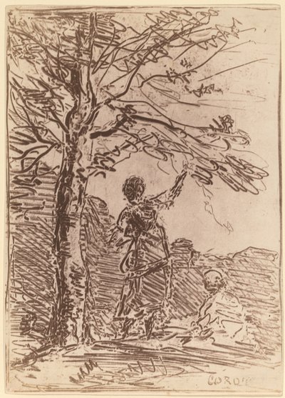 Ung kvinne og døden av Jean Baptiste Camille Corot