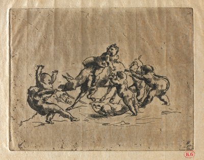 Bacchanal med barn og esel av Jean Baptiste Carpeaux