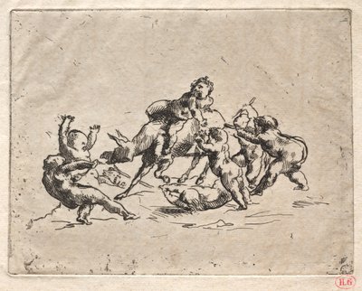 Bacchanal med barn og esel. av Jean Baptiste Carpeaux