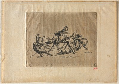 Bacchanal med barn og esel. av Jean Baptiste Carpeaux