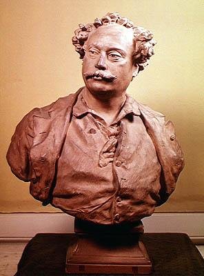 Portrett av Alexander Dumas fils (1802-70) (terrakotta) av Jean Baptiste Carpeaux