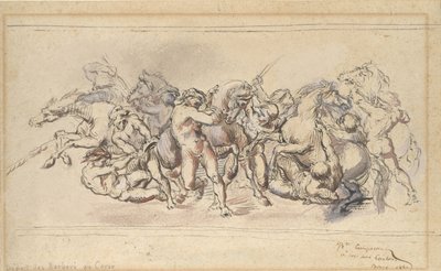 Start av kappløpet med Barberi-hestene, Roma, 1860. av Jean Baptiste Carpeaux