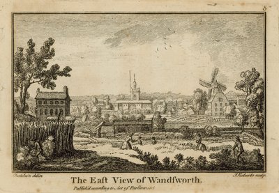 Østutsikten over Wandsworth av Jean Baptiste Claude Chatelain