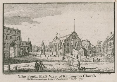 Den sørøstlige utsikten over Kensington Church av Jean Baptiste Claude Chatelain